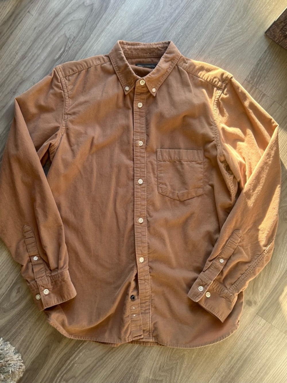 French Connection | Slim Fit Corduroy Shirt in Khaki Tan (Small) - Picture 5 of 15